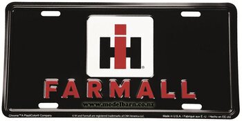 Farmall Licence Plate Sign (black, 300mm x 150mm)-other-items-Model Barn