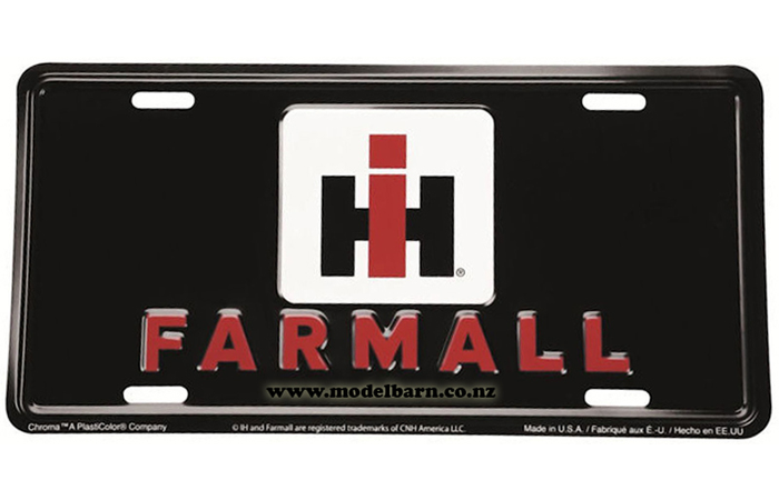 Farmall Licence Plate Sign (black, 300mm x 150mm)