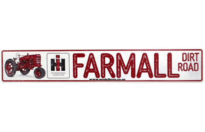 Farmall M Dirt Road Metal Sign (900mm x 150mm)