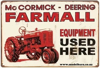 Farmall Used Here Metal Sign (405mm x 320mm)-other-items-Model Barn