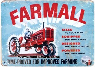 Farmall Proved for Improved Farming Metal Sign (405mm x 320mm)-other-items-Model Barn