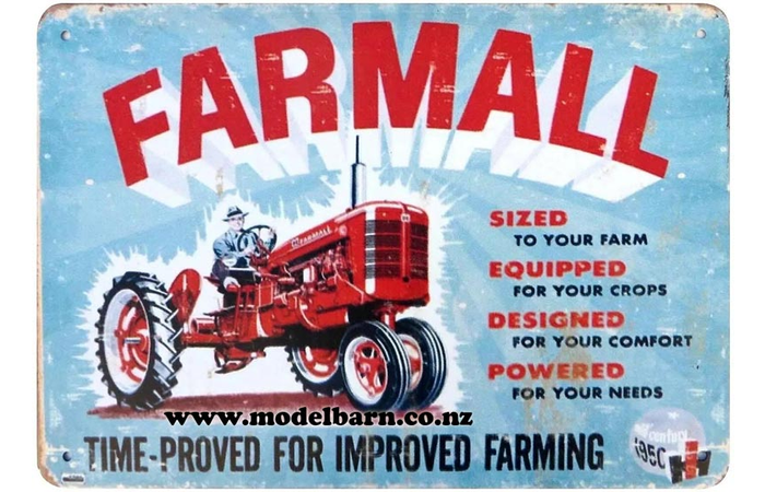 Farmall Proved for Improved Farming Metal Sign (405mm x 320mm)
