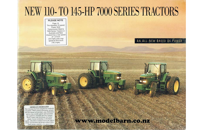 John Deere 7000 Series Tractors Sales Brochure