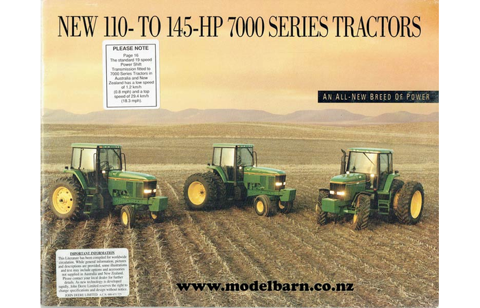 John Deere 7000 Series Tractors Sales Brochure