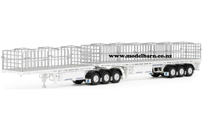 1/50 Freighter Flat Top B-Double Trailer Set (white)