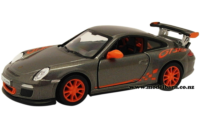 1/36 Porsche 911 GT3 RS (2010, gunmetal grey & orange)