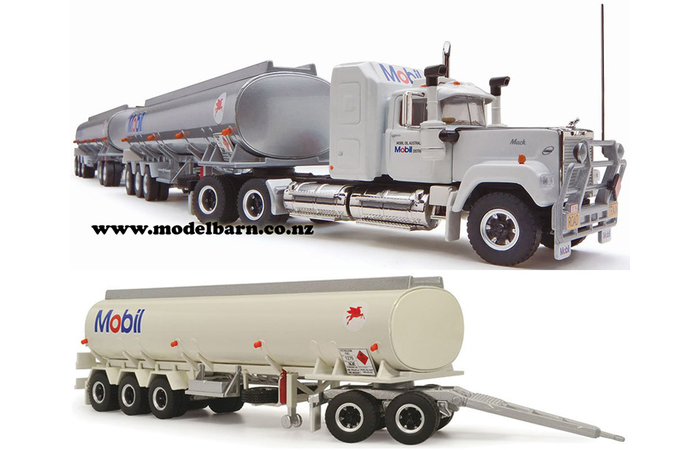 1/64 Mack Super-Liner Tanker Road Train with 3 Trailers "Mobil"