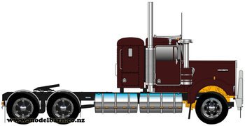 1/50 Kenworth W900 Flat Top Prime Mover (Vintage Burgundy, Spiders)-kenworth-Model Barn