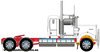 1/50 Kenworth W900 Flat Top Prime Mover (White & Red, Alloys)
