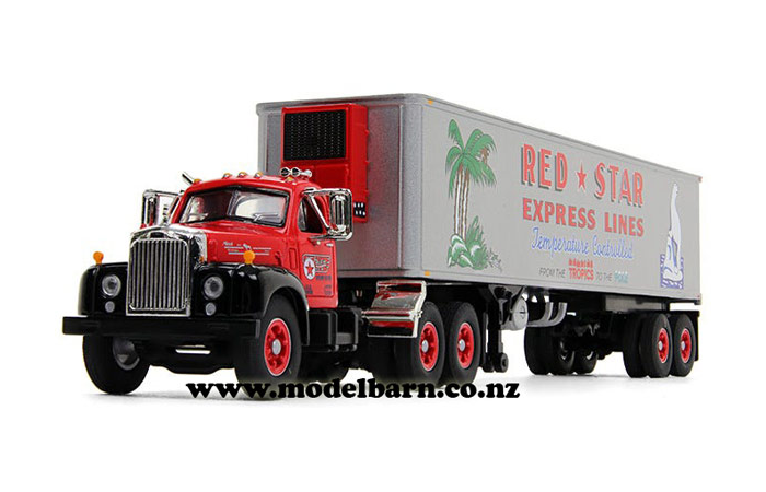 1/64 Mack B-61 & Reefer Semi-Trailer "Red Star Express Lines"