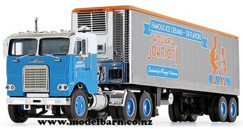 1/64 White Freightliner & Reefer Semi Trailer "Howard Johnson"-white-Model Barn