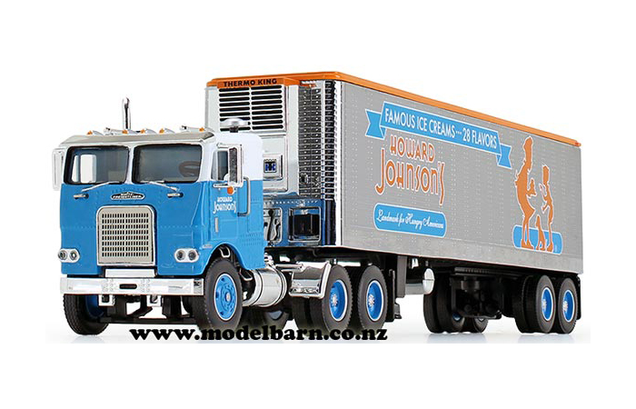 1/64 White Freightliner & Reefer Semi Trailer "Howard Johnson"