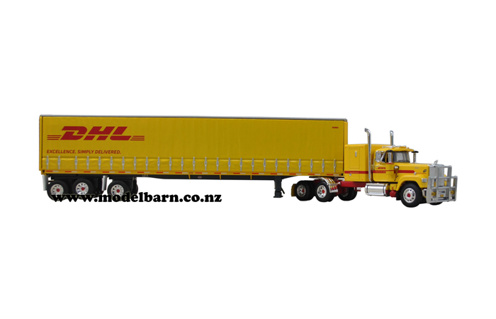 1/64 Mack Super-Liner with Curtainsider Semi-Trailer "DHL"