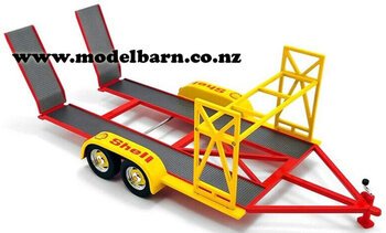 1/18 Tandem Car Trailer (red, yellow & grey) "Shell"-engines,-trailers-and-vehicle-accessories-Model Barn