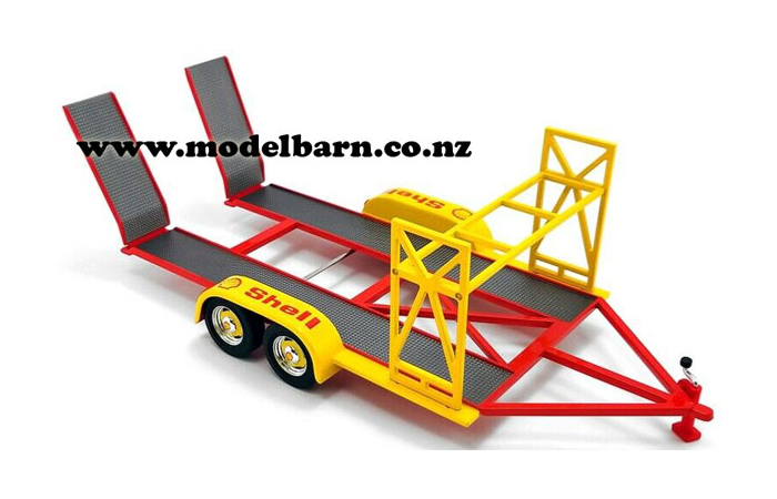 1/18 Tandem Car Trailer (red, yellow & grey) "Shell"