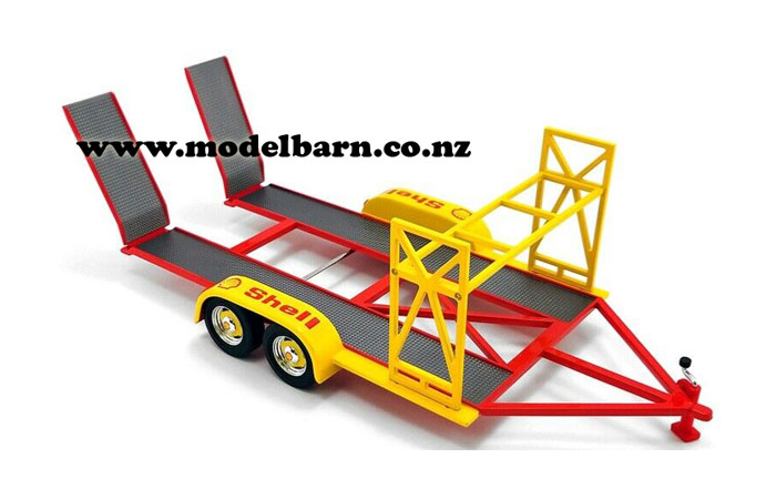 1/18 Tandem Car Trailer (red, yellow & grey) "Shell"