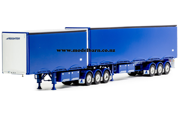 1/50 Freighter Eziliner B-Double Trailer Set (blue)