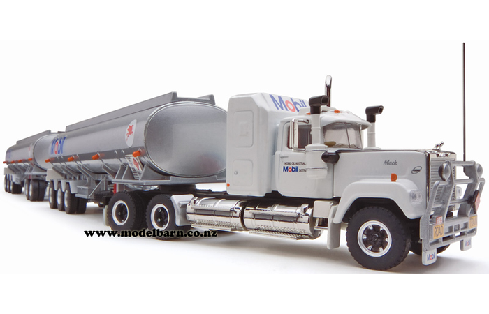 1/64 Mack Super-Liner Tanker Road Train with 2 Trailers "Mobil"