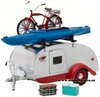 1/24 Tear Drop Camping Trailer (1947, grey & red) & Accessories