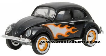 1/64 VW Beetle (1949, black with flames)-volkswagen-Model Barn