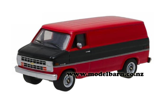 1/64 Chev G20 Van (1986, red & black)