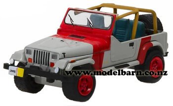 1/64 Jeep Wranger YJ (1993, grey & red)-jeep-Model Barn
