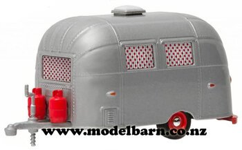 1/64 Airstream 16' Bambi Caravan (grey & red)-motorhomes,-campervans-and-caravans-Model Barn