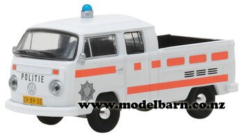 1/64 VW Kombi Double Cab Pick-Up (1977, white) "Politie"-volkswagen-Model Barn