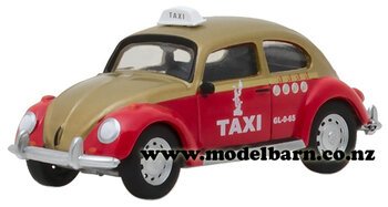 1/64 VW Beetle Taxi (red & gold)-volkswagen-Model Barn