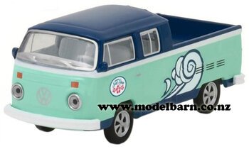 1/64 VW Kombi Double Cab Pick-Up (1976, blue) "Hawaii Surf Shop"-volkswagen-Model Barn