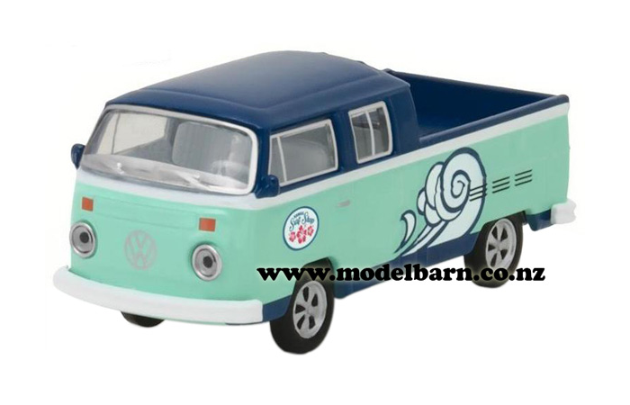 1/64 VW Kombi Double Cab Pick-Up (1976, blue) "Hawaii Surf Shop"