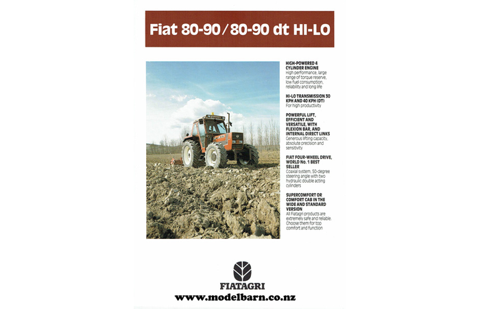 Fiat 80-90 & 80-90 DT Hi-Lo Tractors Sales Brochure