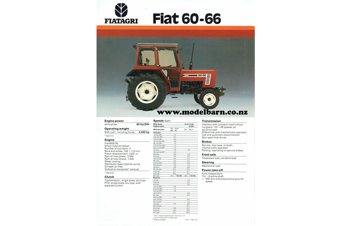 Fiat 60-66 Tractor Sales Brochure