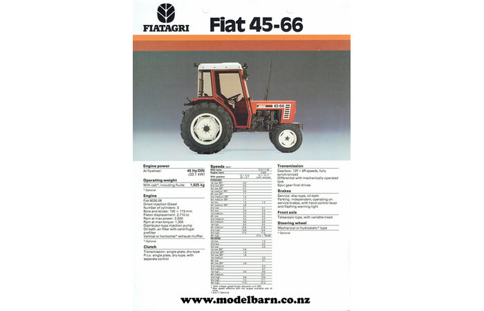 Fiat 45-66 Tractor Sales Brochure