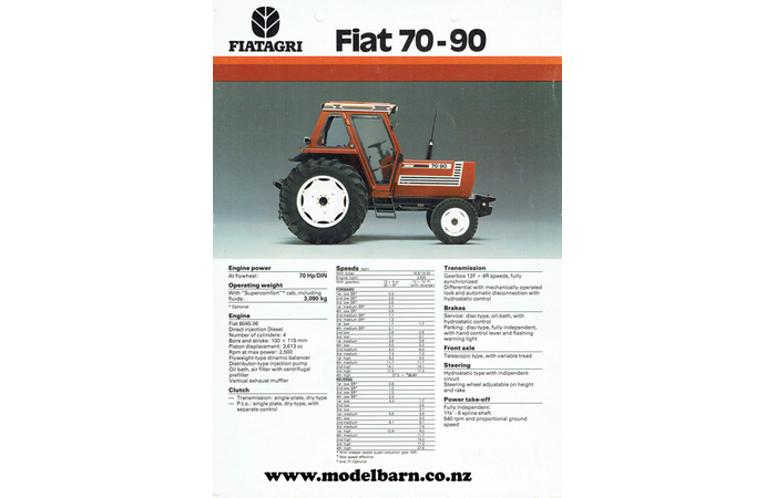 Fiat 70-90 Tractor Sales Brochure