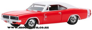 1/64 Dodge Charger (1969, red & white)-dodge,-ram-and-srt-Model Barn