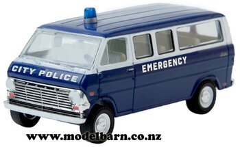 1/64 Ford Club Wagon Van (1969, blue & white) "City Police"-ford-Model Barn