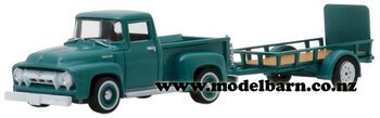 1/64 Ford F-100 Pick-Up (1954) & Utility Trailer (blue)-ford-Model Barn