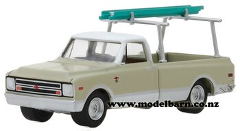 1/64 Chev C10 Pick-Up with Ladder (1970, olive & white)-chevrolet-and-gmc-Model Barn