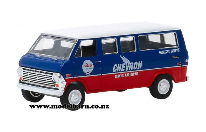 1/64 Ford Club Wagon Van (1970, blue & red) "Chevron"