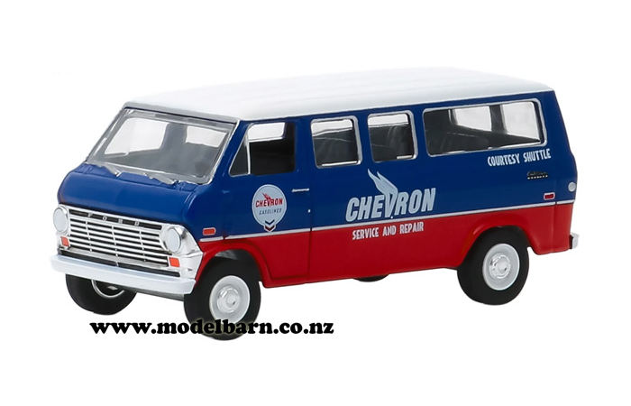 1/64 Ford Club Wagon Van (1970, blue & red) "Chevron"