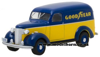 1/64 Chev Panel Van (1939, blue & yellow) "Goodyear"-chevrolet-and-gmc-Model Barn