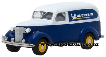 1/64 Chev Panel Van (1939, blue & white) "Michelin"-chevrolet-and-gmc-Model Barn