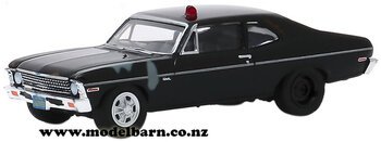 1/64 Chev Nova Police Car (1969, black) "Hunter"-chevrolet-and-gmc-Model Barn