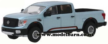 1/64 Nissan Titan XD Pro-4X Pick-Up (2018, light metallic blue)-nissan-and-datsun-Model Barn