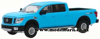 1/64 Nissan Titan XD Pro-4X Double Cab Pick-Up (2018, blue)-nissan-and-datsun-Model Barn