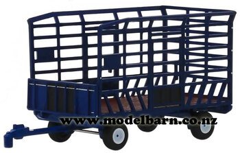 1/64 Hay Bale Throw Wagon (blue)-other-farm-equipment-Model Barn