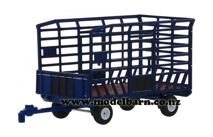 1/64 Hay Bale Throw Wagon (blue)