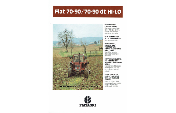 Fiat 70-90 & 70-90 DT HI-LO Tractors Sales Brochure
