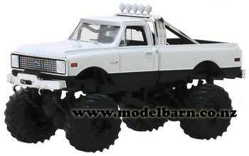 1/64 Chev K10 Monster Truck (1972, white)-chevrolet-and-gmc-Model Barn